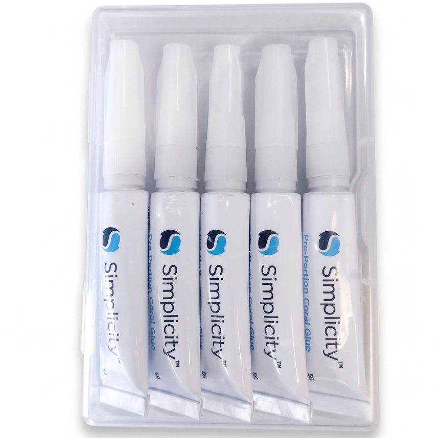 Coral Pro-Portion Gel Glue (Pack of 5 5g Tubes, Total 25g)
